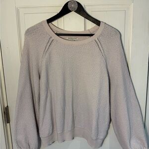 American Eagle Outfitters Light Pink Crew Neck Sweater With Balloon Sleeves